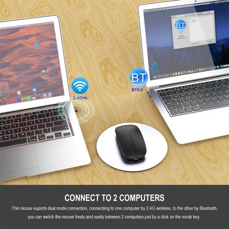 HXSJ M90 2.4GHz 超薄靜音雙模無線藍牙筆記本台式辦公鼠標