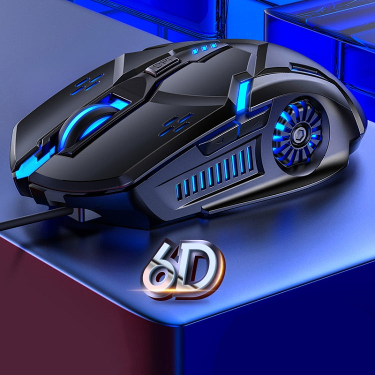 銀雕 G5 3200DPI 4檔可調 6鍵七彩發光有線遊戲鼠標 無聲版本