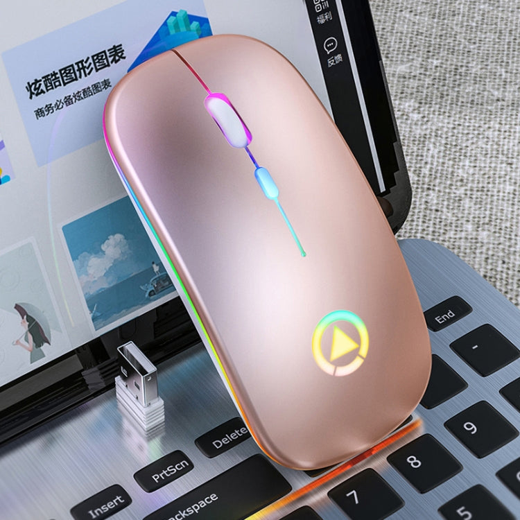 銀雕 A2 2.4GHz 1600DPI 3檔可調 七彩發光無線靜音鼠標 充電版