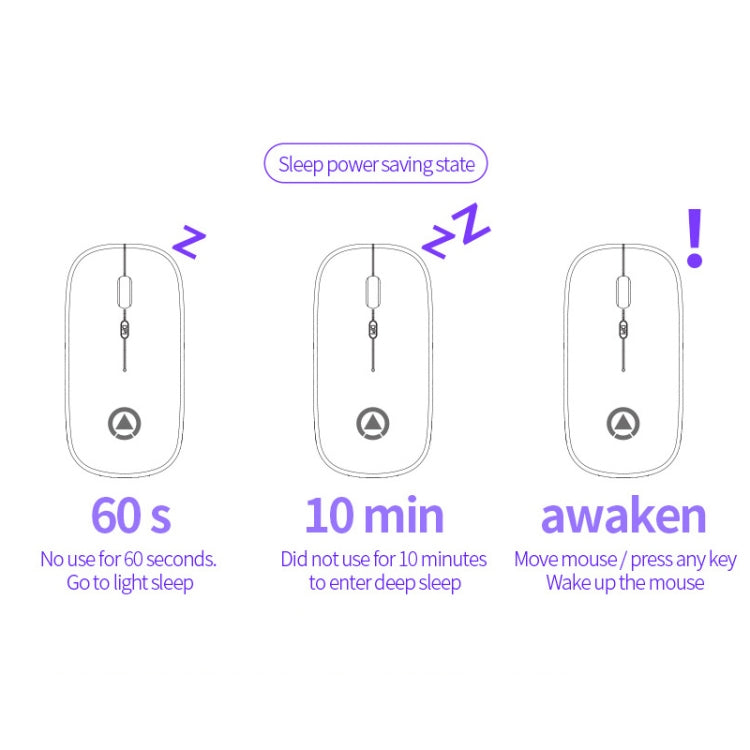 銀雕 A2 2.4GHz 1600DPI 3檔可調 七彩發光無線靜音鼠標 充電版  , Rechargeable ver.