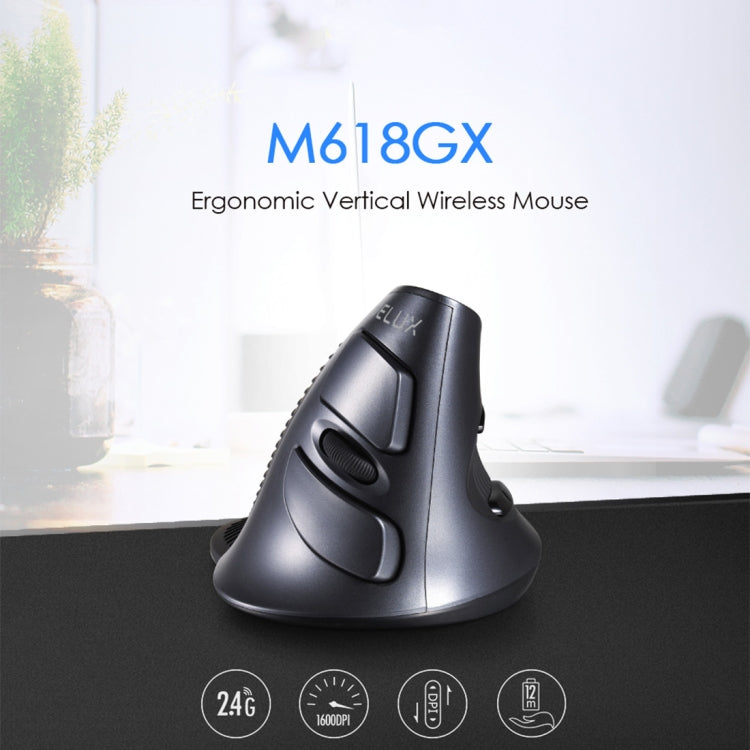 DELUX M618 無線人體工學垂直鼠標1600DPI光學鼠標