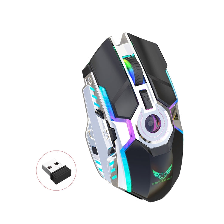 ZERODATE T30 2.4GHz 2400DPI三擋可調節RGB背光無線光電鼠標