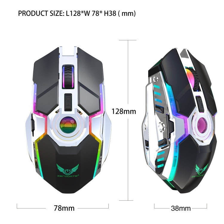 ZERODATE T30 2.4GHz 2400DPI三擋可調節RGB背光無線光電鼠標
