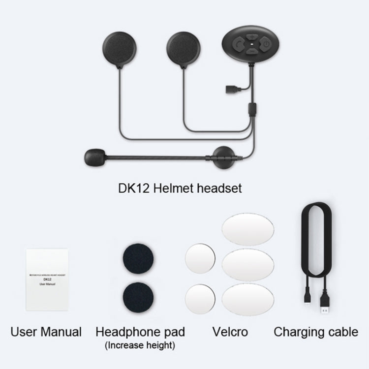 Dier DK12 800米 摩托車用品藍牙5.0頭盔無線藍牙耳機 摩托車防水通話耳機 帶對講功能
