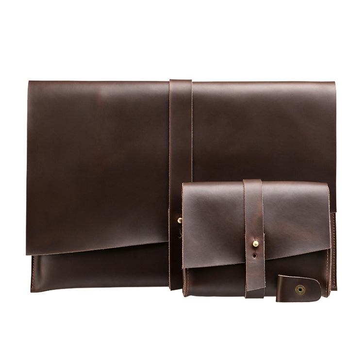 005 15英寸及以下通用 皮質商務筆記本電腦包 電源包 繞線器  , 15 inch (Coffee), 15 inch (Rufous)