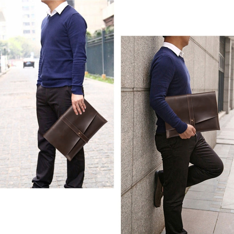 005 15英寸及以下通用 皮質商務筆記本電腦包 電源包 繞線器  , 15 inch (Coffee), 15 inch (Rufous)