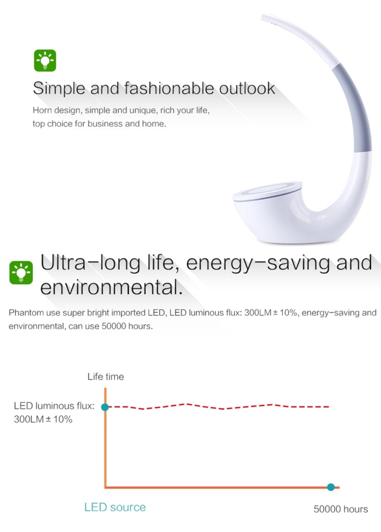 耐爾金NILLKIN Phantom QI無線充電檯燈 最大輸出1A電流 帶環形指示燈