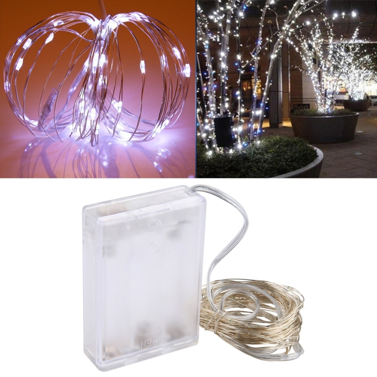 5米 6W 50顆SMD 0603燈珠 LED電池盒銀線串燈/節日裝飾燈 IP65防水 DC 5V