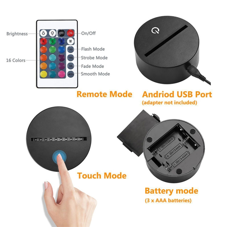 宇航員3造型 3D七彩LED視覺燈檯燈，USB電池兩用款
