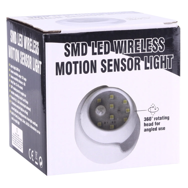 MM3W1 3W 9LEDs 240流明 6000K 360度可旋轉人體紅外感應衣櫃燈小夜燈安全燈壁燈