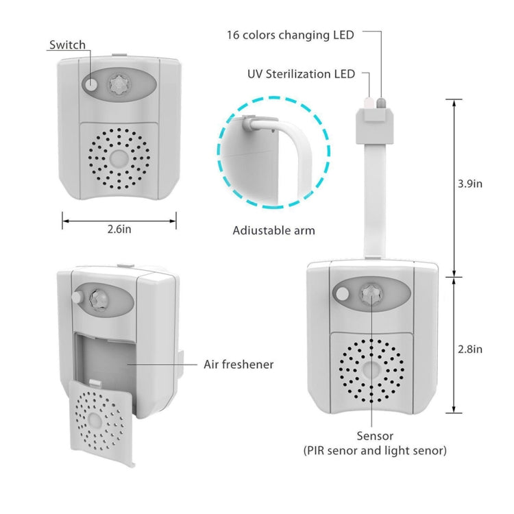 掛式16色香薰馬桶蓋燈 UV紫外殺菌馬桶燈 人體紅外感應/光控感應小夜燈