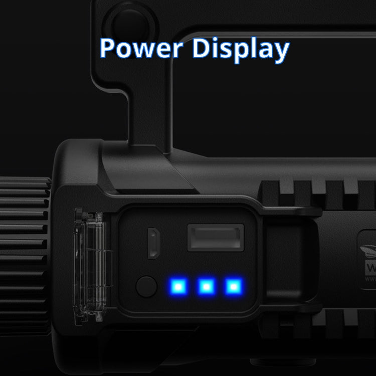 W590 P50 10W LED充電手電筒 4檔戶外強光探照燈 帶三腳架