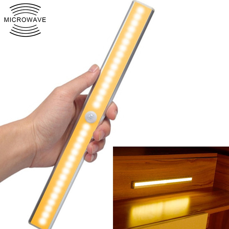 2.8W 20顆燈珠 暖白 寬屏 智能人體感應燈 LED樓道燈櫥櫃燈 充電款