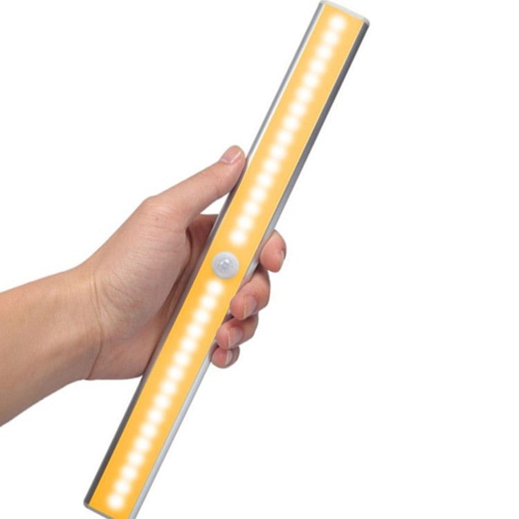 2.8W 20顆燈珠 暖白 寬屏 智能人體感應燈 LED樓道燈櫥櫃燈 充電款