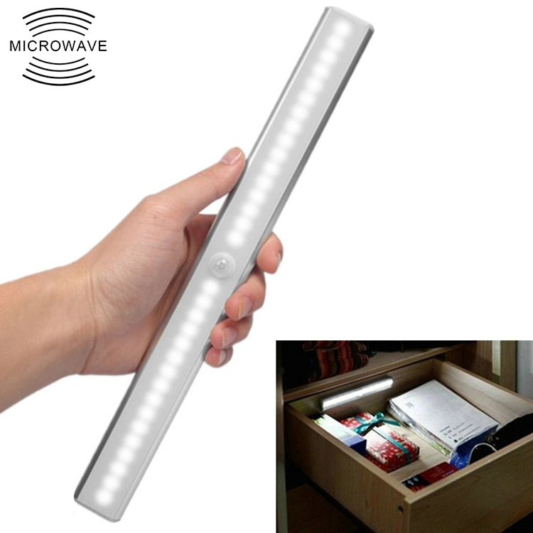 2.8W 20顆燈珠 正白 寬屏 智能人體感應燈 LED樓道燈櫥櫃燈 充電款