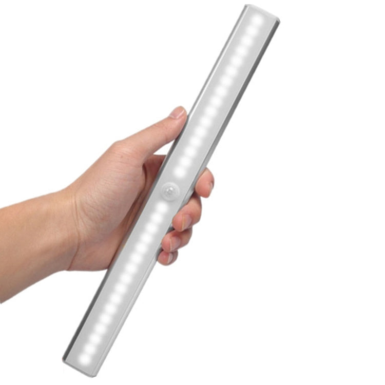 2.8W 20顆燈珠 正白 寬屏 智能人體感應燈 LED樓道燈櫥櫃燈 充電款