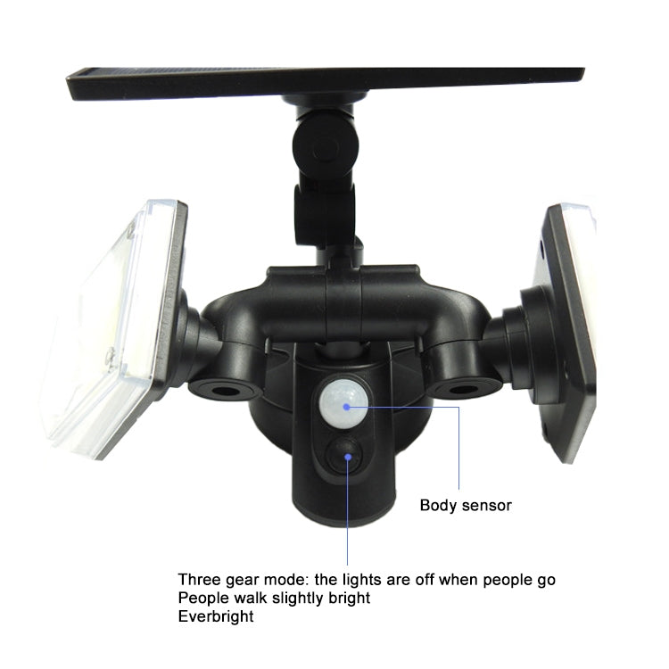 56顆LED燈珠 家用照明一體化庭院雙頭可旋轉太陽能壁燈路燈