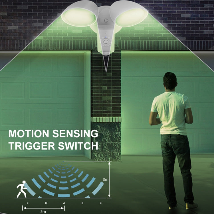 20W LED智能傳感戶外泛光燈 帶安全攝像頭 4000K白光