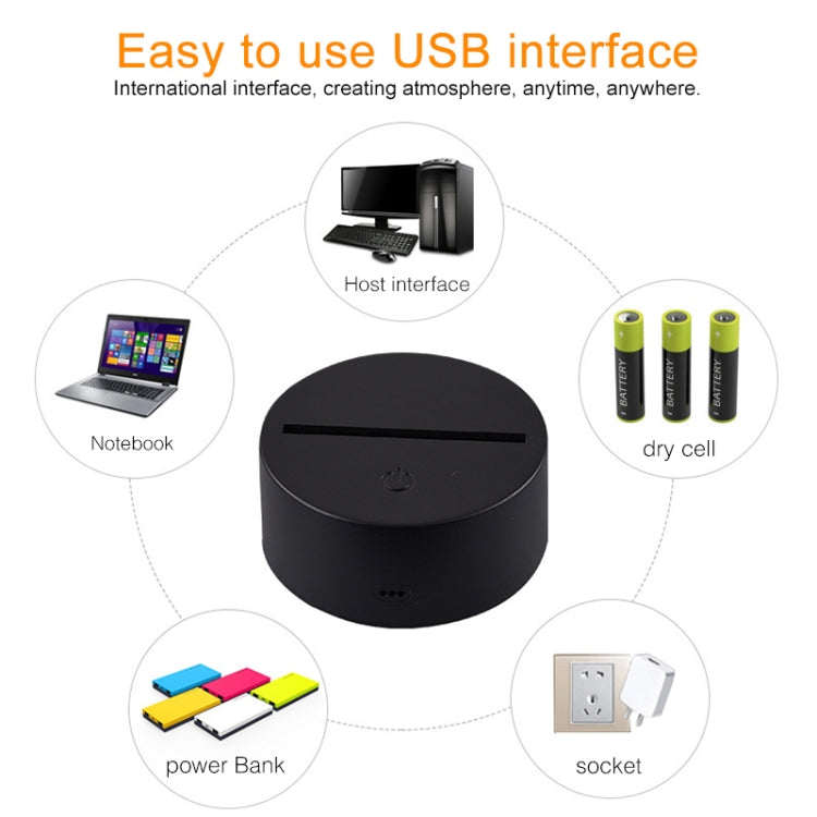 生日快樂造型 創意裂紋觸摸調光3D七彩小夜燈裝飾燈