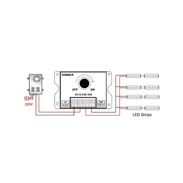 30A LED控制器 旋鈕手動調光智能模組