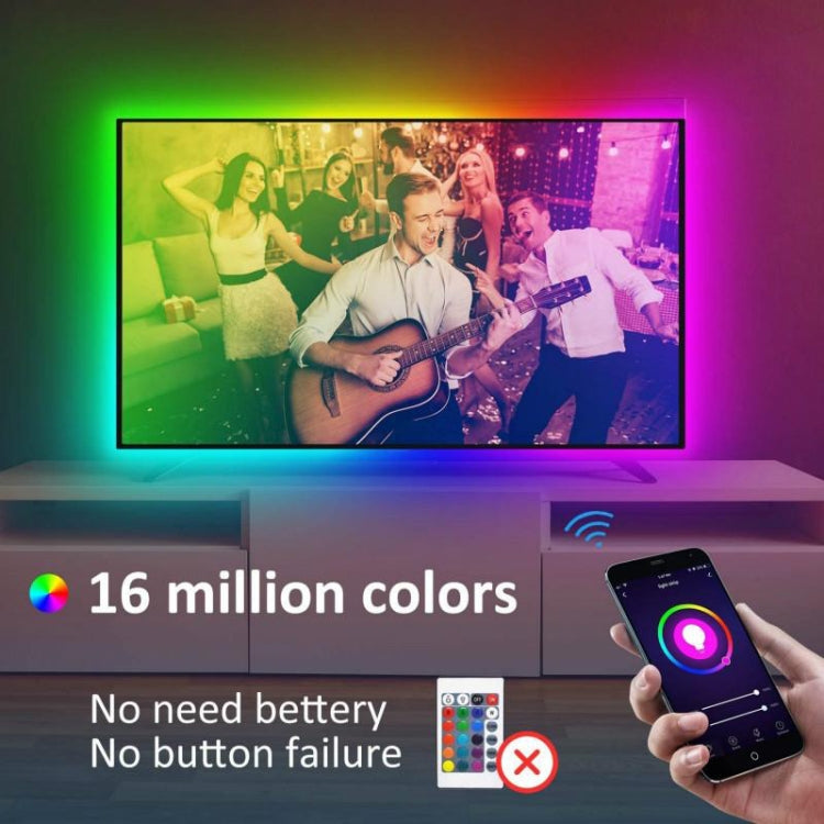 5米裸板RGB LED燈條,60 LED/M, 2835 SMD 智能藍牙APP控制12V 2A 100-240V