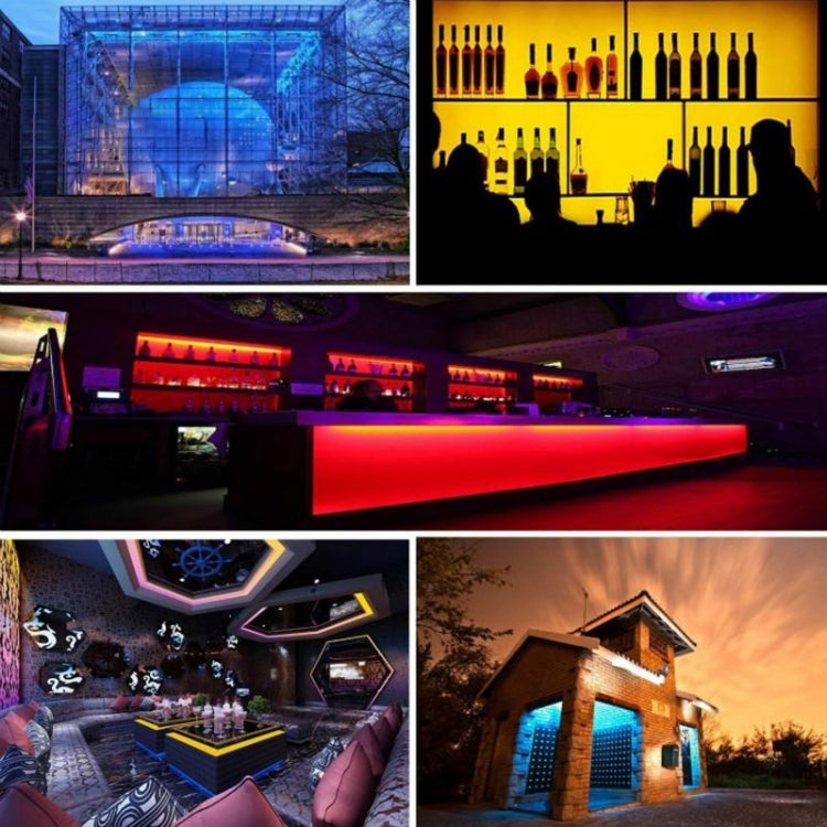 5米裸板RGB LED燈條,60 LED/M, 2835 SMD 智能藍牙APP控制12V 2A 100-240V