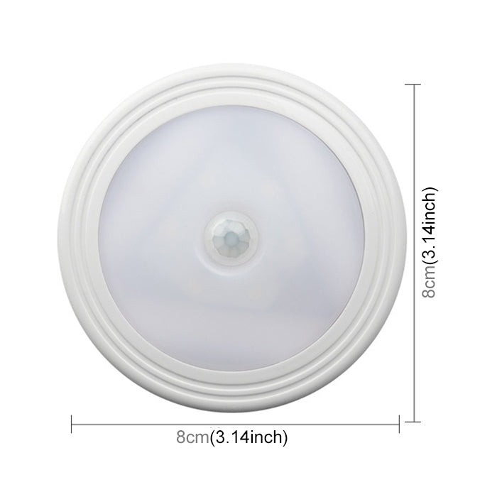 0.3W 6 LEDs 30 LM SMD-3528貼片 圓形LED紅外人體感應燈/櫥櫃衣櫃感應燈