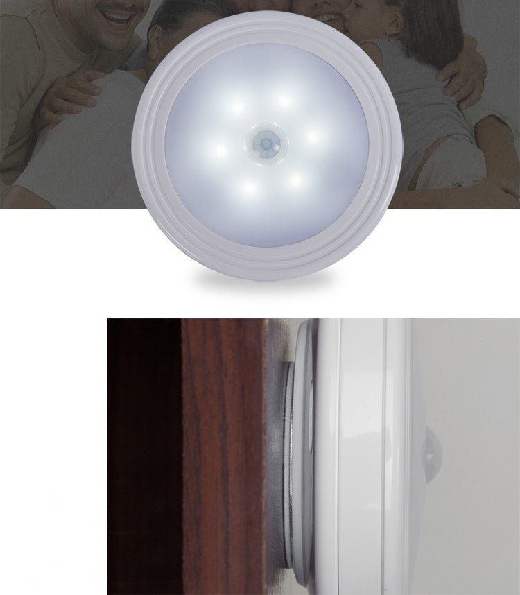 0.3W 6 LEDs 30 LM SMD-3528貼片 圓形LED紅外人體感應燈/櫥櫃衣櫃感應燈