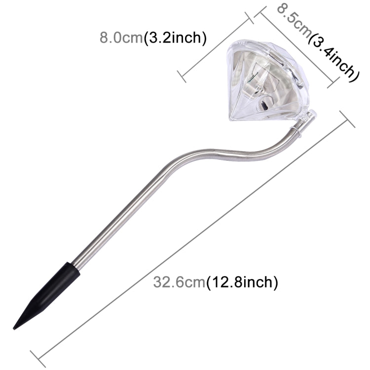 A108 4個裝 LED太陽能鑽石燈戶外院燈草坪燈插地燈 顏色隨機發貨