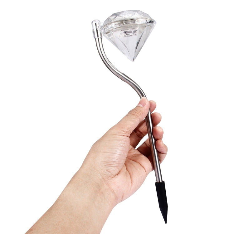 A108 4個裝 LED太陽能鑽石燈戶外院燈草坪燈插地燈 顏色隨機發貨