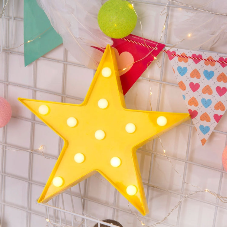 創意五角星節日裝飾燈小夜燈 暖白光