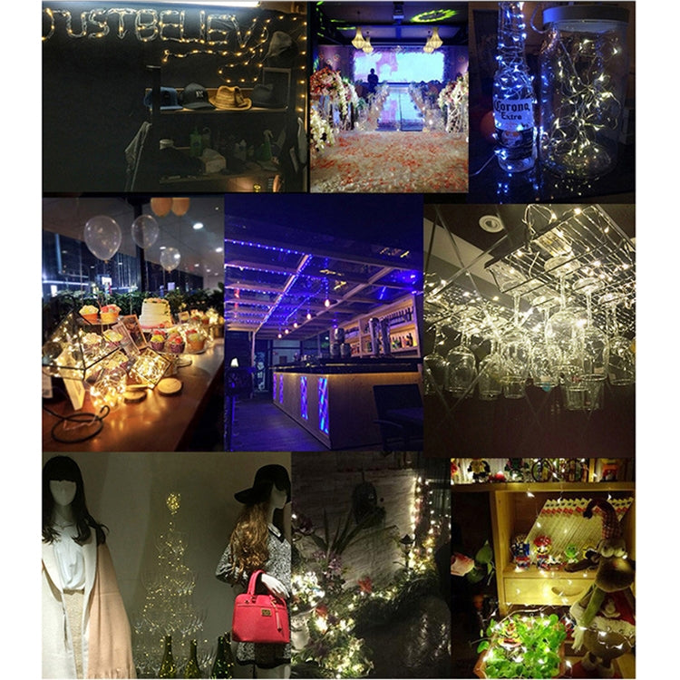 2m 20顆SMD 0603燈珠 IP65防水CR2032紐扣電池供電銀色銅線燈