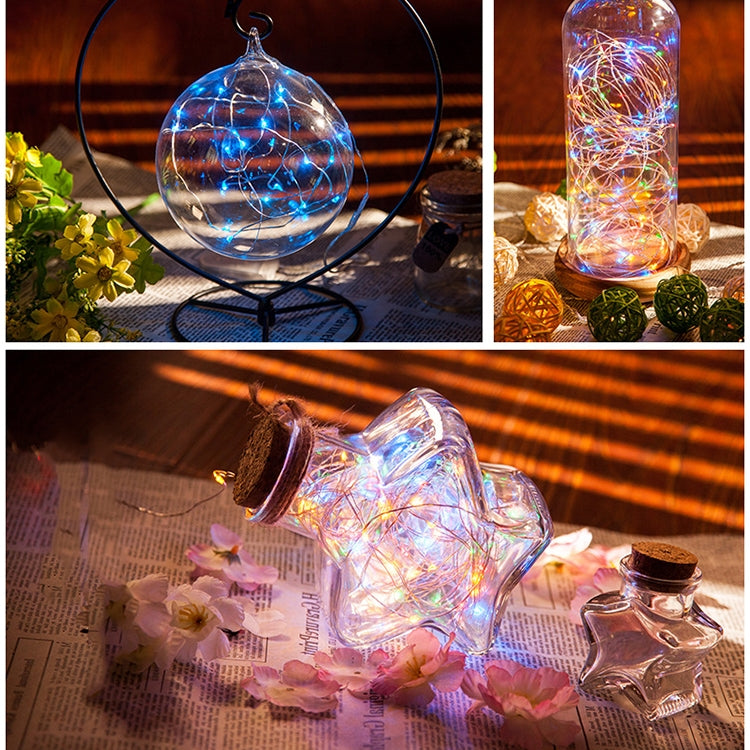 2m 20顆SMD 0603燈珠 IP65防水CR2032紐扣電池供電銀色銅線燈