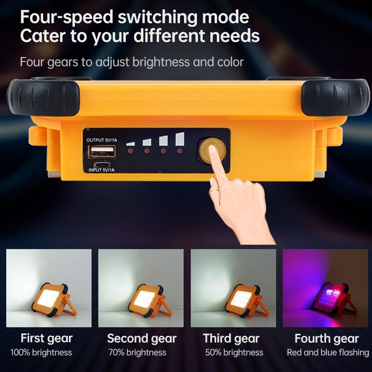 50W 32顆LED 太陽能手提野營燈磁吸照明應急燈 帶四檔亮度&充電寶&電量显示燈