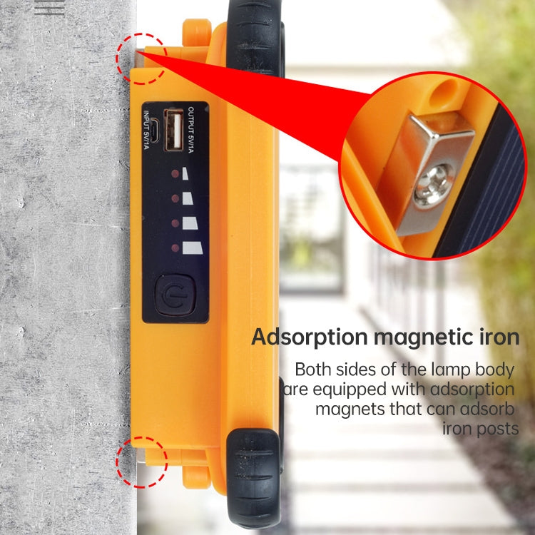 50W 32顆LED 太陽能手提野營燈磁吸照明應急燈 帶四檔亮度&充電寶&電量显示燈