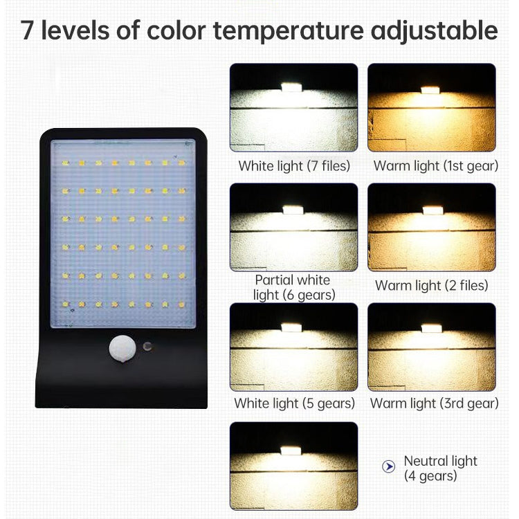 3.8W 48 Two-color LEDs Outdoor Waterproof Solar Wall Light Sensor Garden Light Street Light with Pole, Luminous Flux: 450lm