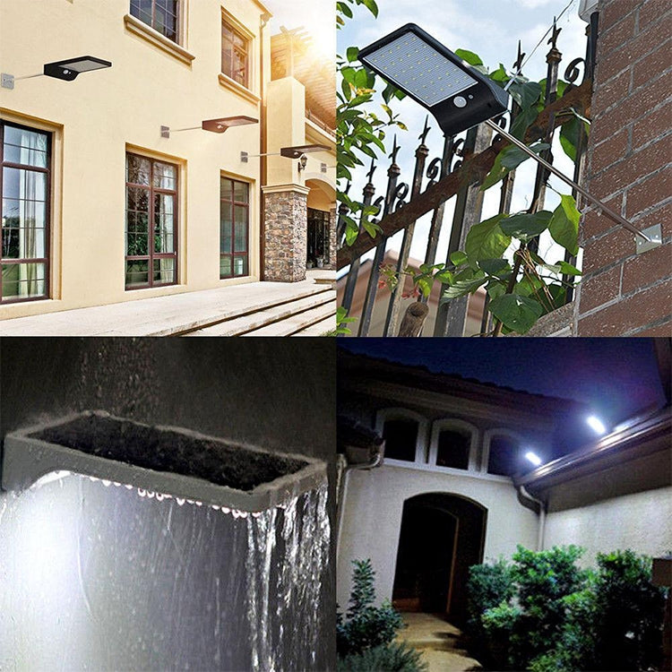 3.8W 48 Two-color LEDs Outdoor Waterproof Solar Wall Light Sensor Garden Light Street Light with Pole, Luminous Flux: 450lm