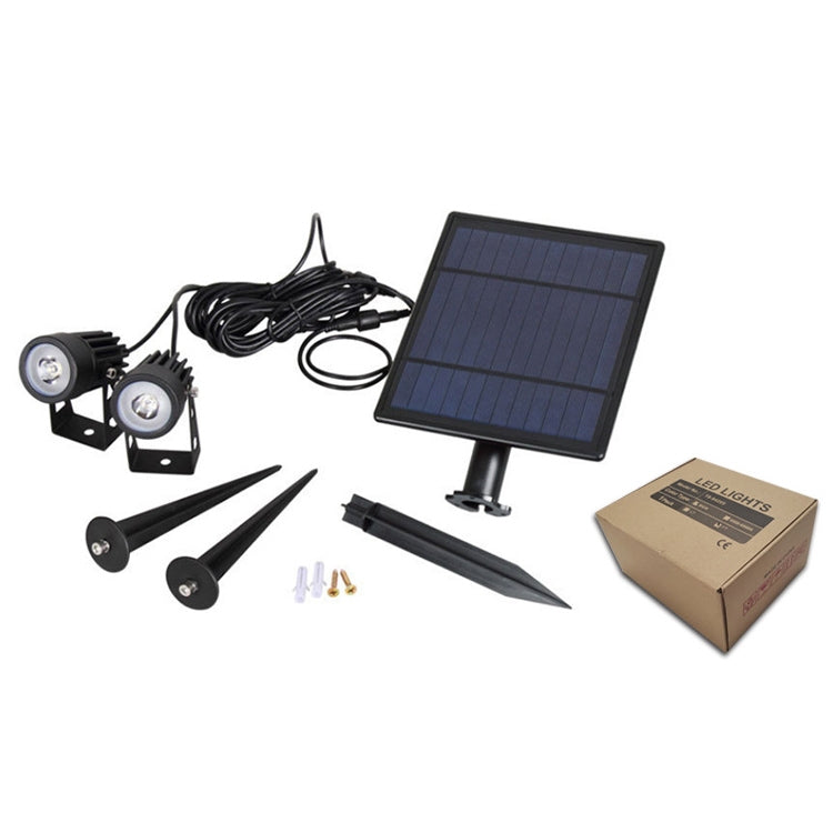 3W 一拖三款 太陽能射燈戶外IP65防水光控感應插地草坪燈，光通量：300-400lm