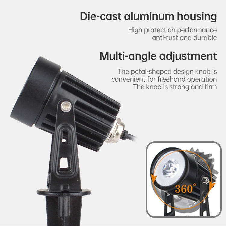 3W 一拖三款 太陽能射燈戶外IP65防水光控感應插地草坪燈，光通量：300-400lm