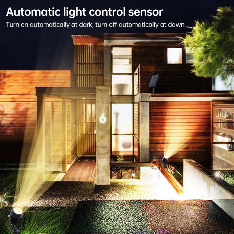 3W 一拖三款 太陽能射燈戶外IP65防水光控感應插地草坪燈，光通量：300-400lm