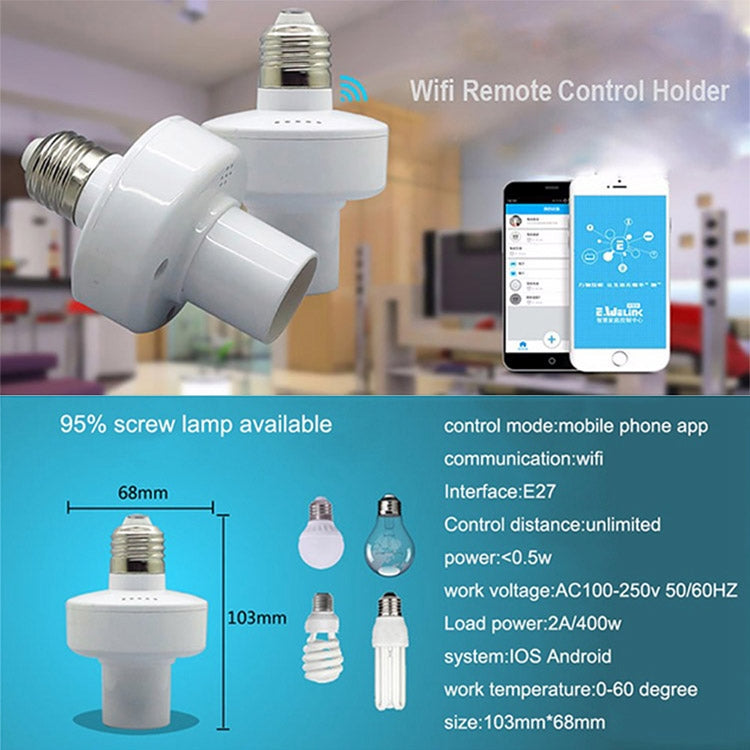 Sonoff Slampher RF 易微聯手機APP遠程WiFi智能家居E27燈頭座 Alexa Echo語音控制開關&Google Home AC 90-250V