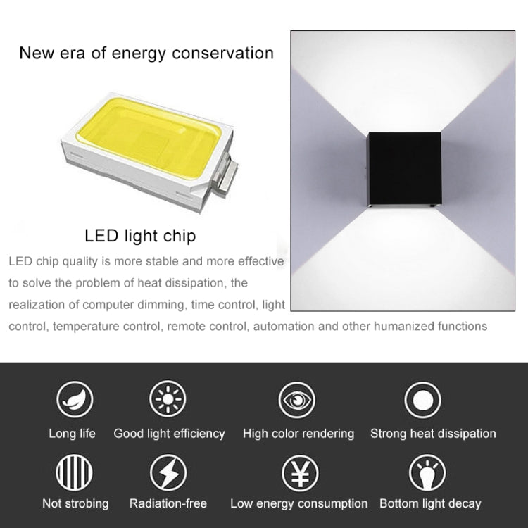 6W 立方體款室內外防水LED壁燈 IP65防水 可調光形 AC 85-265V