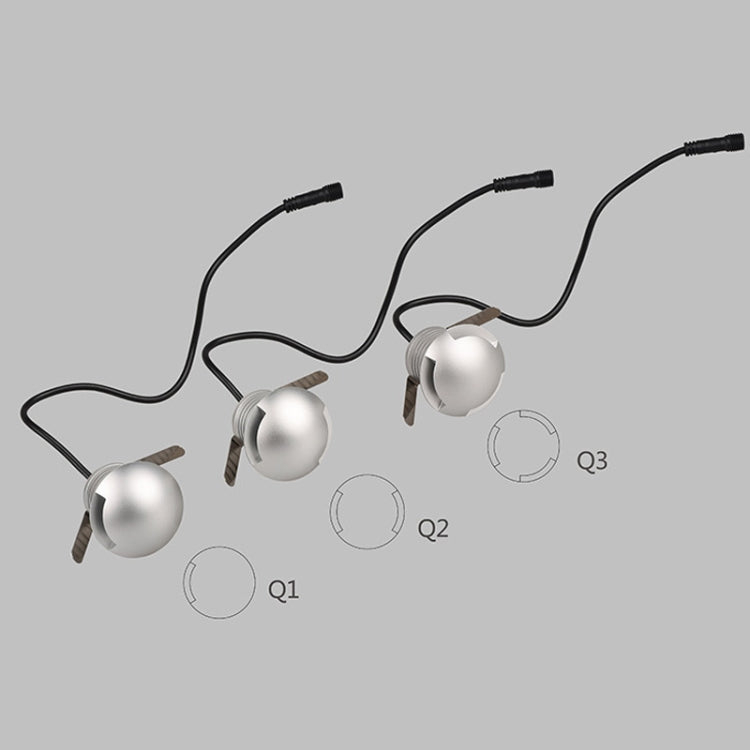 3W LED嵌入式偏光地埋燈 龜殼燈戶外庭院花園草坪燈 IP67防水，紅/藍/綠光 Q1單向發光