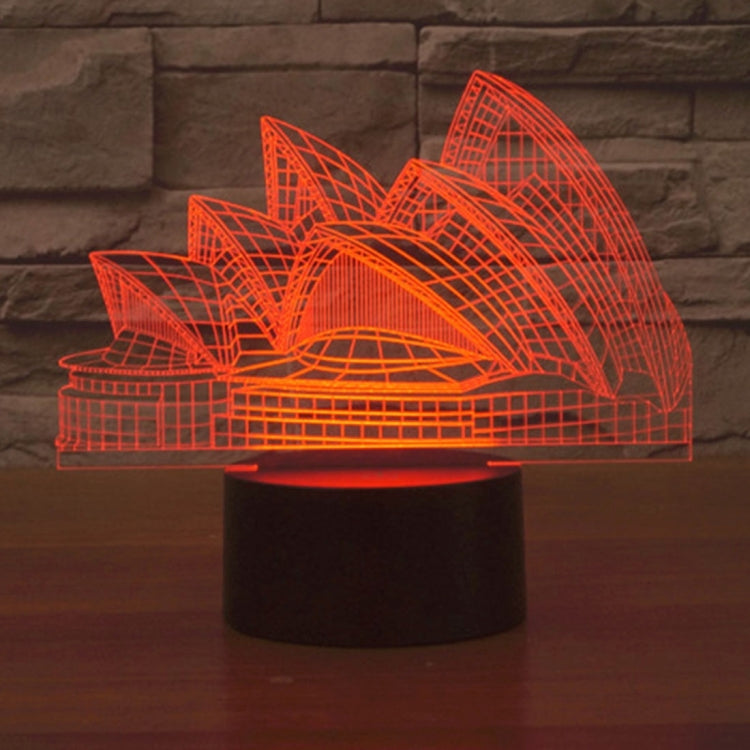 悉尼歌劇院款3D燈 七彩漸變觸控三維立體燈/檯燈/小夜燈