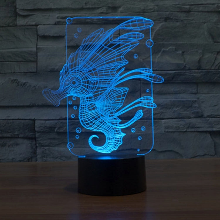 海馬款3D燈 七彩漸變觸控三維立體燈/檯燈/小夜燈