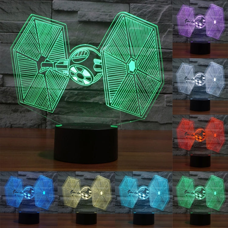 鈦戰機款3D燈 七彩漸變觸控三維立體燈/檯燈/小夜燈