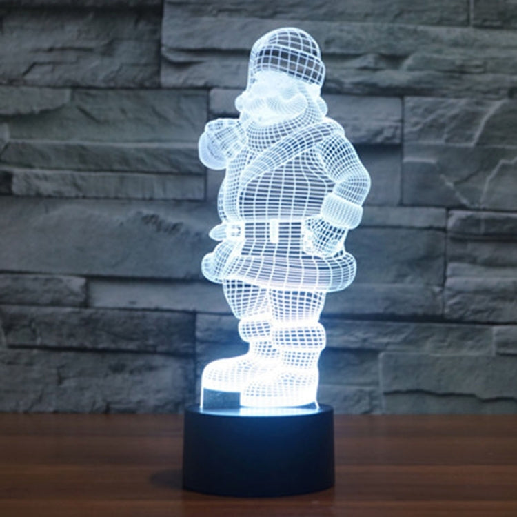 聖誕老人3D燈 七彩漸變觸控三維立體燈/檯燈/小夜燈