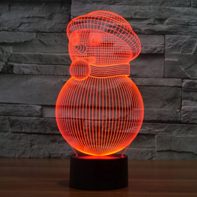 雪人款3D燈 七彩漸變觸控三維立體燈/檯燈/小夜燈