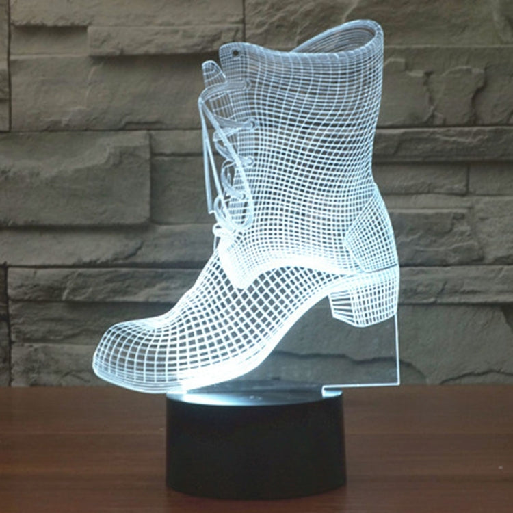 靴子款3D燈 七彩漸變觸控三維立體燈/檯燈/小夜燈