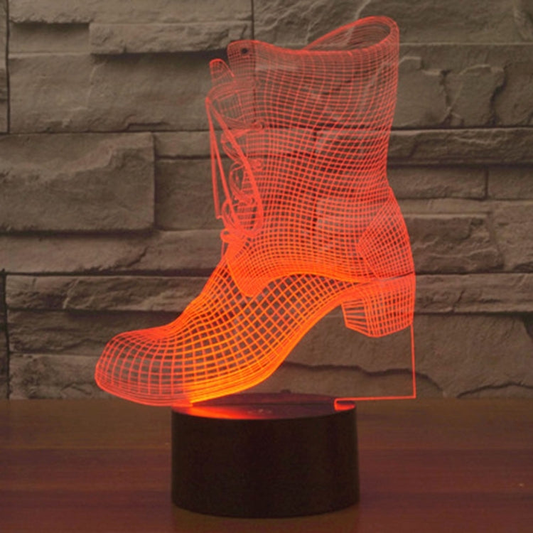 靴子款3D燈 七彩漸變觸控三維立體燈/檯燈/小夜燈